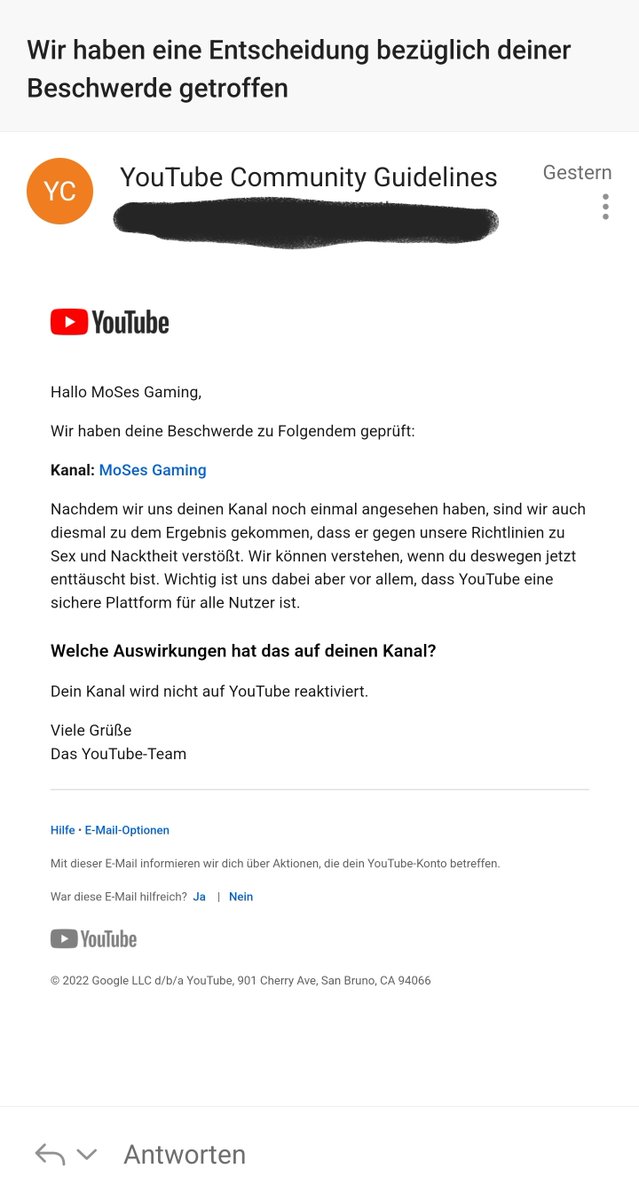 MoSesGaming5's tweet photo. @TeamYouTube Hi, danke dass ihr euch kümmert 😘. Was ist schon ein schwerwiegender verstoß?!..nur weil bei 4tsd. Videos mal irgendwo ein animierter Nippes zu sehen ist?!Ich würde es auch entfernen, man sollte dem Creator aber mindestens die Chance geben. https://t.co/PH5gUmhVqc