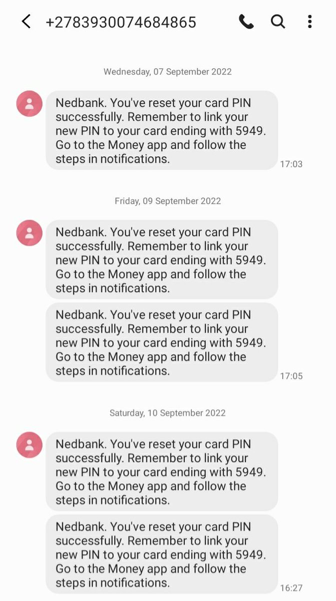 Fisfinger's tweet photo. @Nedbank, which steps would you suggest I follow to link my new pin to my card?

I've been getting messages every day to do so, but no options available. Please see daily messages I receive as well. #Frustrated #Confused #HelpPlease https://t.co/e3uETSOEON