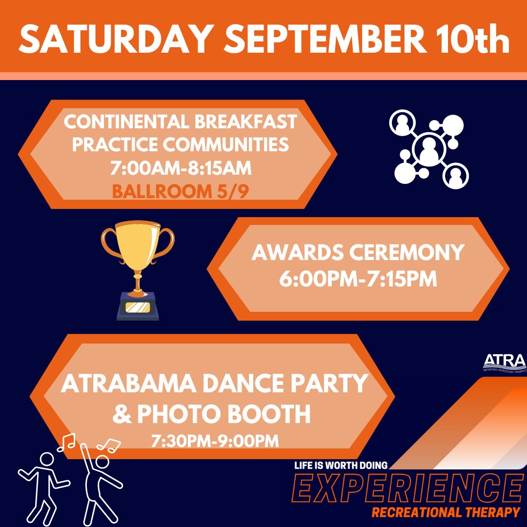 ATRAinAction's tweet photo. #ACON22 DAY βπΌ
In addition to the AMAZING SESSIONS today we have a special awards ceremony followed by the dance party AND photo booth. Bring your dancing π’π’
Registration is open 7:30AM-6:00PM
#ATRABama #ExperienceACON22 https://t.co/JikjOtDmyD