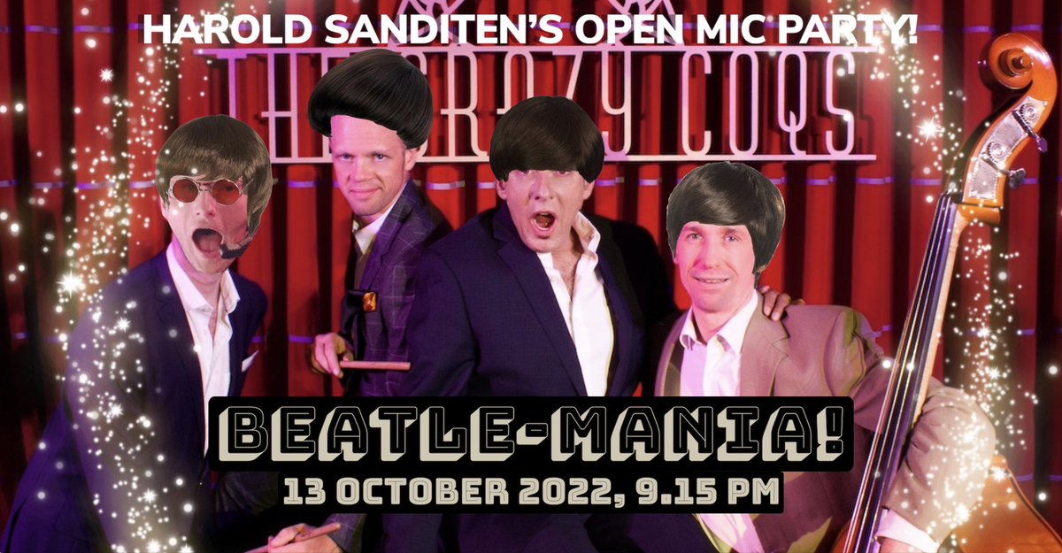 HaroldSanditen's tweet photo. Next up…. #Beatle-Mania at #HaroldSanditensOpenMicParty @CrazyCoqs! Better book soon, as it’s sure to sell out! Tix: https://t.co/GrCTEIIIs1

@gr8musicvenues https://t.co/BqUg1fVjGq
