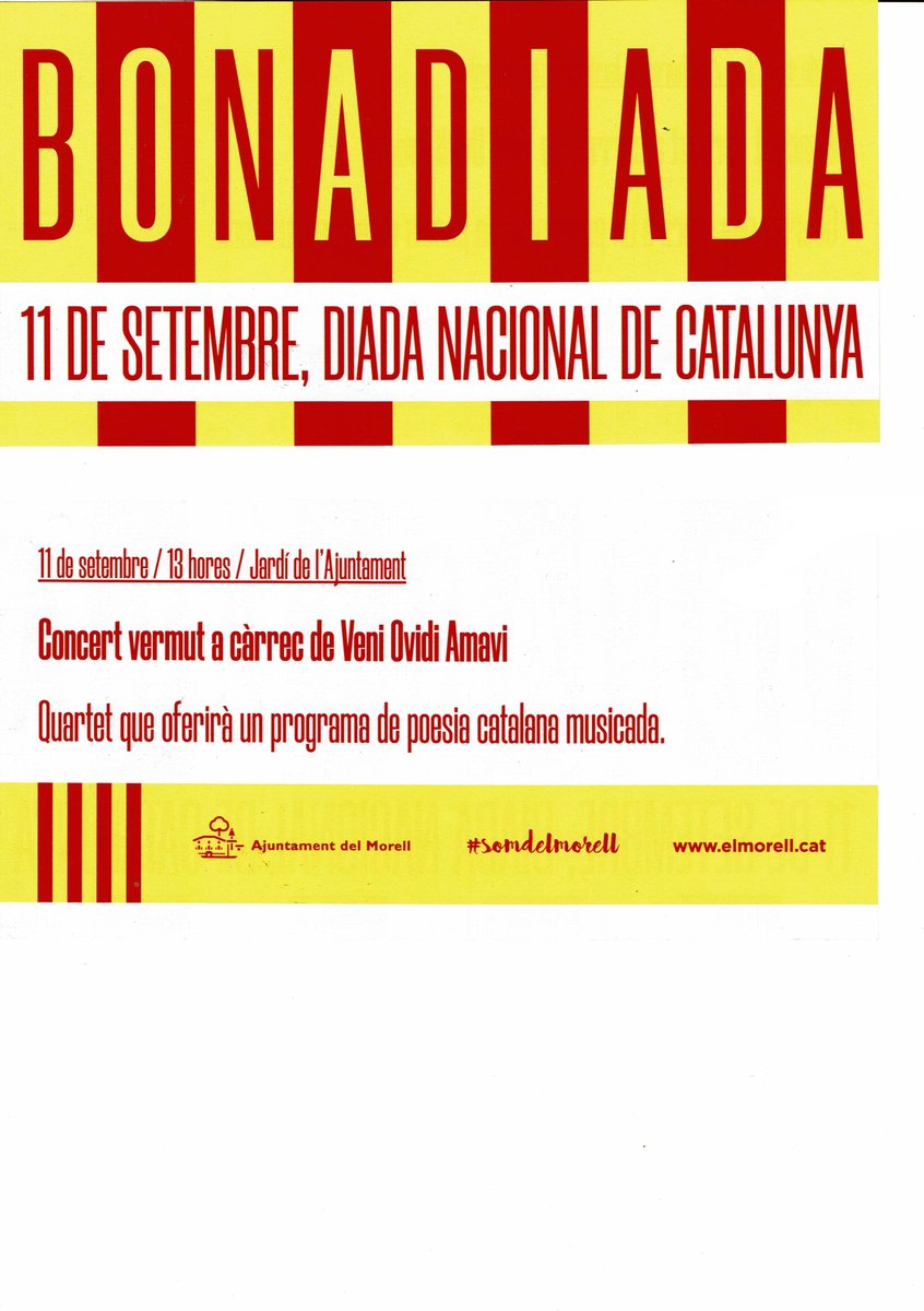 AlbERCMorell's tweet photo. Una altra Diada molt fluixa. No és una qüestió de pressupost, tampoc té res a veure el fidel pacte amb el PSC. La identitat fa nosa a l'equip de govern i per això hi passen de puntetes. Només a 1 Km d'aquí! I tan lluny de nosaltres!. Bona Diada a tothom #SomdelMorell #Diada22 https://t.co/JgMw5UjrfI