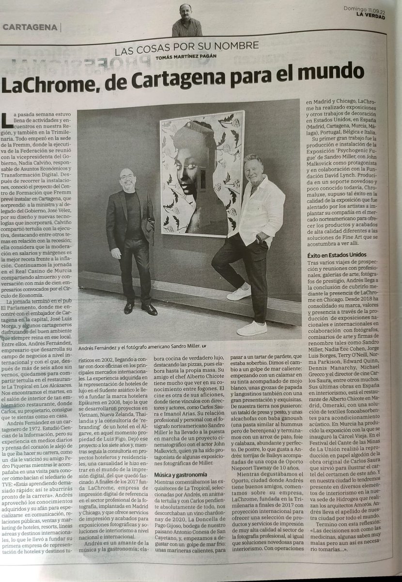 Pues ni tan mal lo de tomar café leyendo un artículo sobre mi empresa y un servidor. Gracias Tomás Martínez Pagán y @laverdad_esla