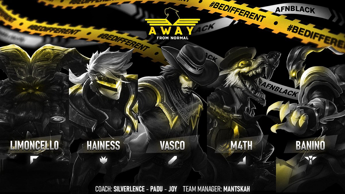 🚨ℝ𝕠𝕤𝕥𝕖𝕣 𝔸𝕟𝕟𝕠𝕦𝕟𝕔𝕖𝕞𝕖𝕟𝕥 🚨
ᴀғɴ ʙʟᴀᴄᴋ

Top: @SonoLimoncello🇮🇹
Jng: <a href="/hainess1916/">hainess</a>🇵🇱
Mid: @Pawe79130459🇵🇱
Adc: <a href="/poisonDealer1/">M4th</a>🇮🇹
Supp: <a href="/DaiBanino/">Banino.</a>🇮🇹

Coach: <a href="/BcSilverlence/">SilverLence</a>-<a href="/LuigiPaduano13/">Padu</a>-𝕁𝕠𝕪
TM: <a href="/Mantskah_lol/">Mantskah</a>

#BeDifferent #AFNwin💛🖤