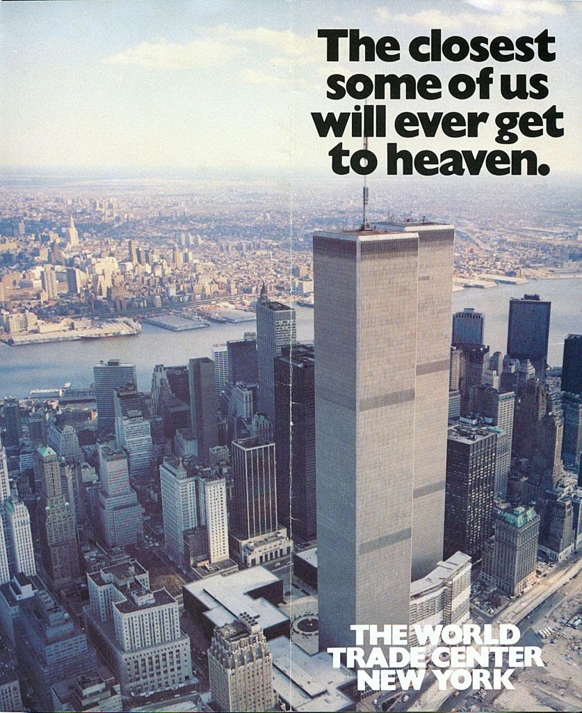 The closest some of us will ever get to heaven: The World Trade Center. 

Pamphlet printed by the Port Authority of New York and New Jersey, Circa. 1980.