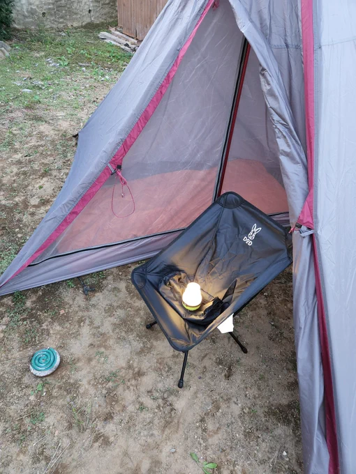 ヨレヨレながらなんとか張れました…こりゃ本キャンプ前に練習して大正解でしたわ⛺ 