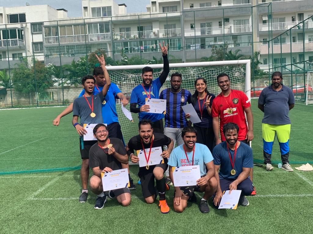 Intugine's tweet photo. What a thrilling weekend with the IntuCup Football tournament! We saw an exciting battle between the four teams to win the title. IntuCup is definitely taking surprising turns every week! Few glimpses from the game.
.
.
.
.
#IntuCup #Intugine #LifeAtIntugine #FootballTournament https://t.co/bTxahD66YG