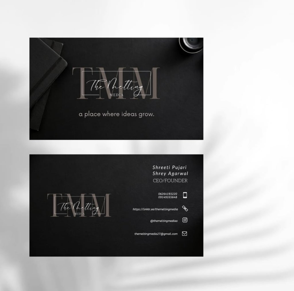 themeltingmedia's tweet photo. Design a business card that actually speaks about your business. You imagine, we create. 💌
#businesscard #businesscardlogo
#businesscarddesign
#businesscardprinting #businesscardswag
#businesscardholder #businesscardtheme
#businesscarddesigner #businesscarddesigns
#socialmedia https://t.co/Epl9LNXsdS