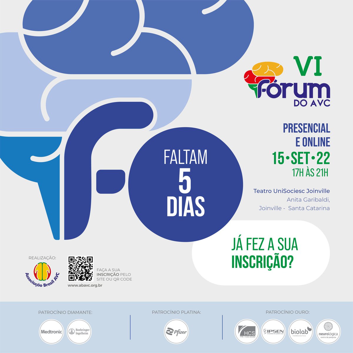 ABAVC_Oficial's tweet photo. 🎉 Contagem regressiva
Faltam 5 dias para VI Fórum do AVC! 

Garanta sua inscrição: https://t.co/rB75M2qctn

#abavc #avc #forumdoavc #VIforumdoavc #campanhadoavc2022 #estudos #compartilharexperiencias #neurologista https://t.co/VdxCMHIWHb