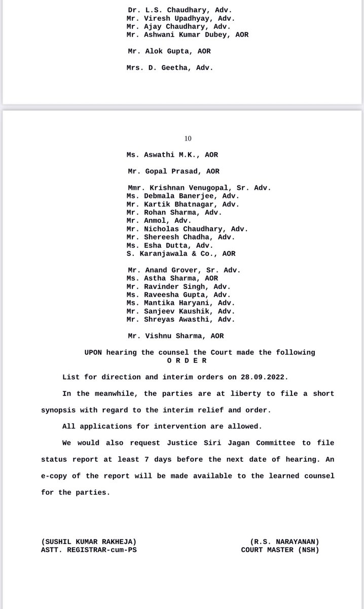 gauri_maulekhi's tweet photo. This is the order of the SC after hearing the street dog petition on 9.9.22.

Anything reported to the contrary is misinformation &amp;a mischievous attempt to cause panic.

@LiveLawIndia @barandbench @dna @timesofindia let’s stick to facts &amp; not create click-bait headlines. https://t.co/xPNfUVvlED