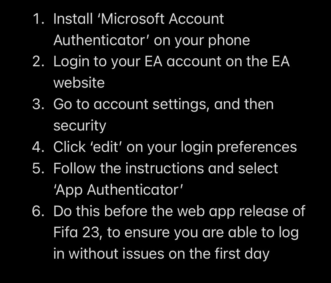 Waldy - EAFC Trader on X: 🚨FIFA 23 TIP🚨 Every year on the web app  release the login emails stop working, making some people unable to access  the game Set up an