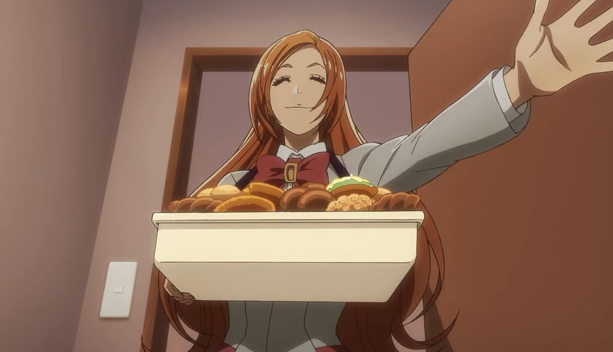 orihimespace's tweet photo. new orihime visual from the trailer! 🧡🤎 https://t.co/ozxEdJFPDK