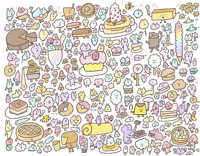 おかしパーティー (再掲) あなたの好きなお菓子はあるかな? #コルクラボマンガ専科
