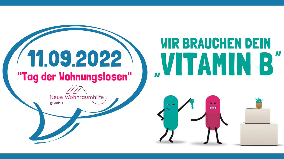 „Jeder Mensch hat ein Recht auf Wohnen!
Das ist die Überzeugung der Neuen Wohnraumhilfe. Als gemeinnütziges soziales Unternehmen setzen wir uns für Beschaffung und Erhalt von Wohnraum für wohnungslose Menschen ein, unter anderem mit @DeinVitaminB.“ #WohnenIstMenschenrecht