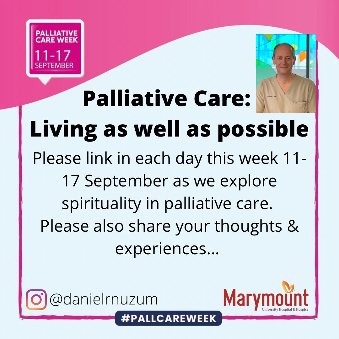 danielnuzum's tweet photo. Palliative Care Week!
Palliative care provides excellence in physical, psychological, social &amp; spiritual care to help you to live as well as possible. Follow @AIIHPC @marymountcork #Pallcareweek
I will be exploring spirituality each day over on Insta https://t.co/7HmBNLWZ2H https://t.co/lvOwtZTsWi
