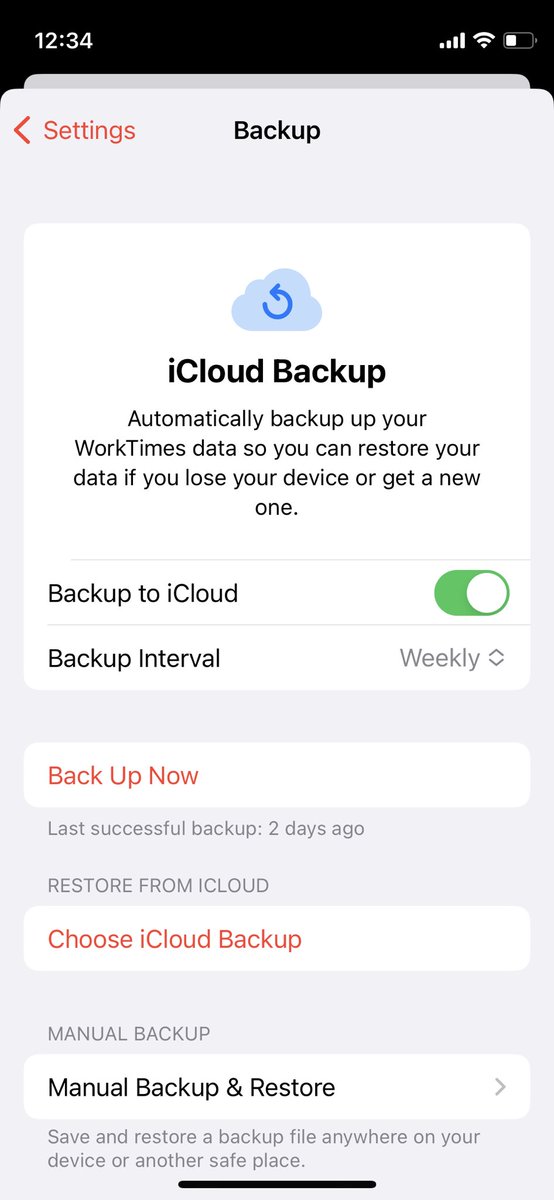 WorkTimesApp's tweet image. WorkTimes 6.5 will also be able to automatically backup your data to iCloud. ☁️

Safety first! ☝️