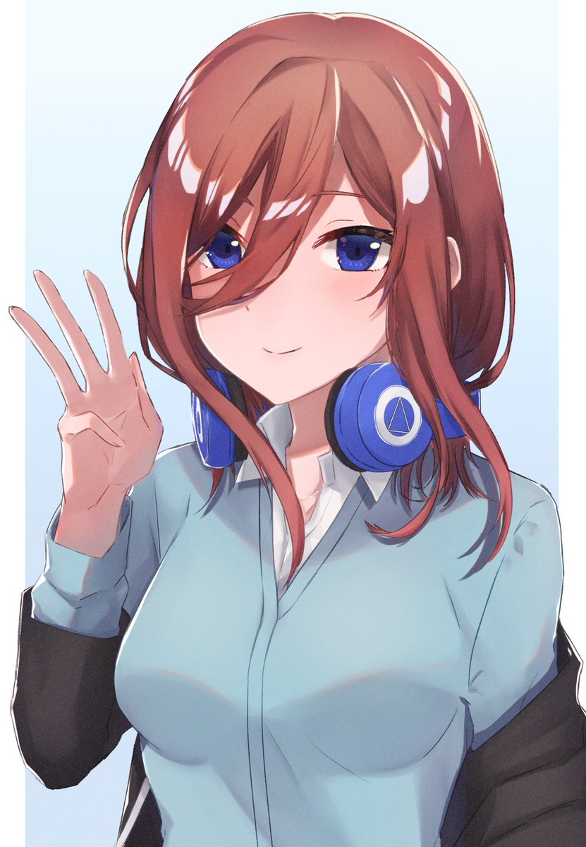 盛夕さんがTwitterに投稿した中野三玖(五等分の花嫁)のイラスト。