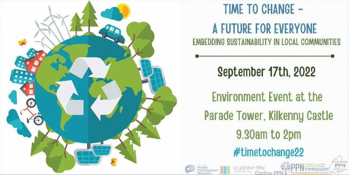 CfF_Communities's tweet photo. Time for Change: ‘A Future for Everyone’ 🇮🇪
The 5 PPN’s of the Southeast Region; Waterford; Wexford; Carlow; Kilkenny & Tipperary will be promoting all things sustainable & climate related for a South East Region environmental event.
#SDG13 #TimeToChange22
https://t.co/reEdX4h4TD https://t.co/jgEzhhbHaJ