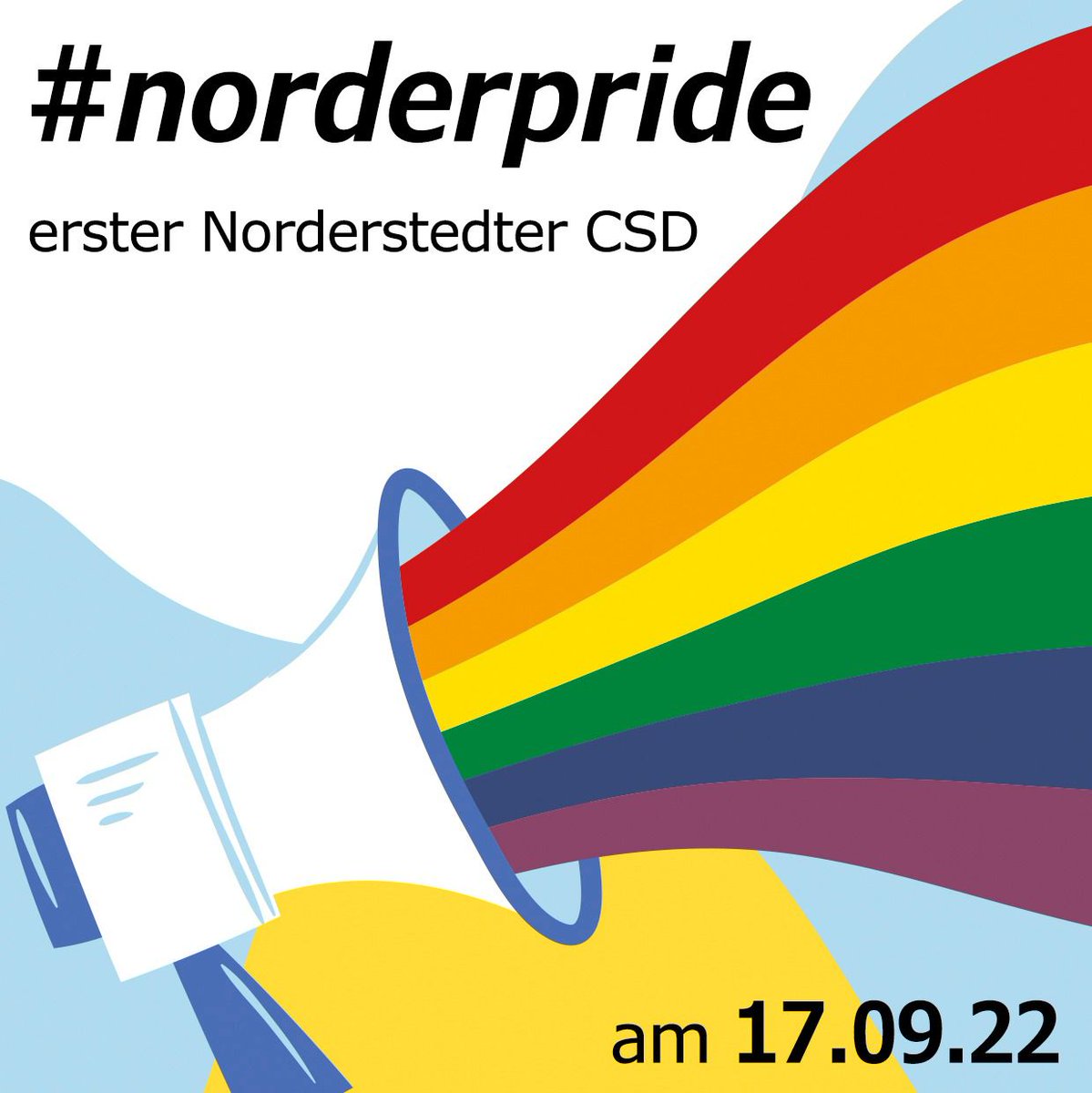 lsvd's tweet photo. #Norderpride 17.09 🌈 Nächstes Wochenende startet in Norderstedt der erste #Pride 🏳️‍🌈🎉 Kommt zahlreich um 14.00 zum ersten #CSDNorderstedt.
#Pride2022 https://t.co/PslVvjaQrN