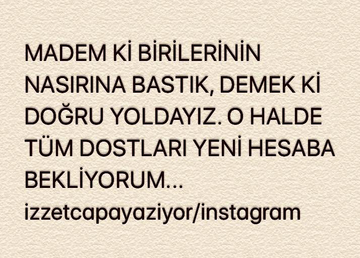 izzetcapa's tweet photo. Bekleniyorsunuz hanımlar beyler. Hesabımızı askıya alarak fikirlerimizi söylememizi engelleyeceklerini zannedenler daha çok beklerler. Buyurun yeni adresimize. Elden ele dolaştırın, duyanlar duymayanlara anlatsın. Sonra haber vermedin olmasın... https://t.co/gZVP2wwTdK https://t.co/4lTlkrJ6RH