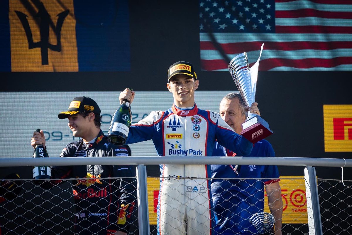 🏁 P1 AGAIN @zane.maloney 🏁 Third straight win in the main race of the weekend in Monza! 💙🔱🔥 #formula3 #tridentteam #motorsport