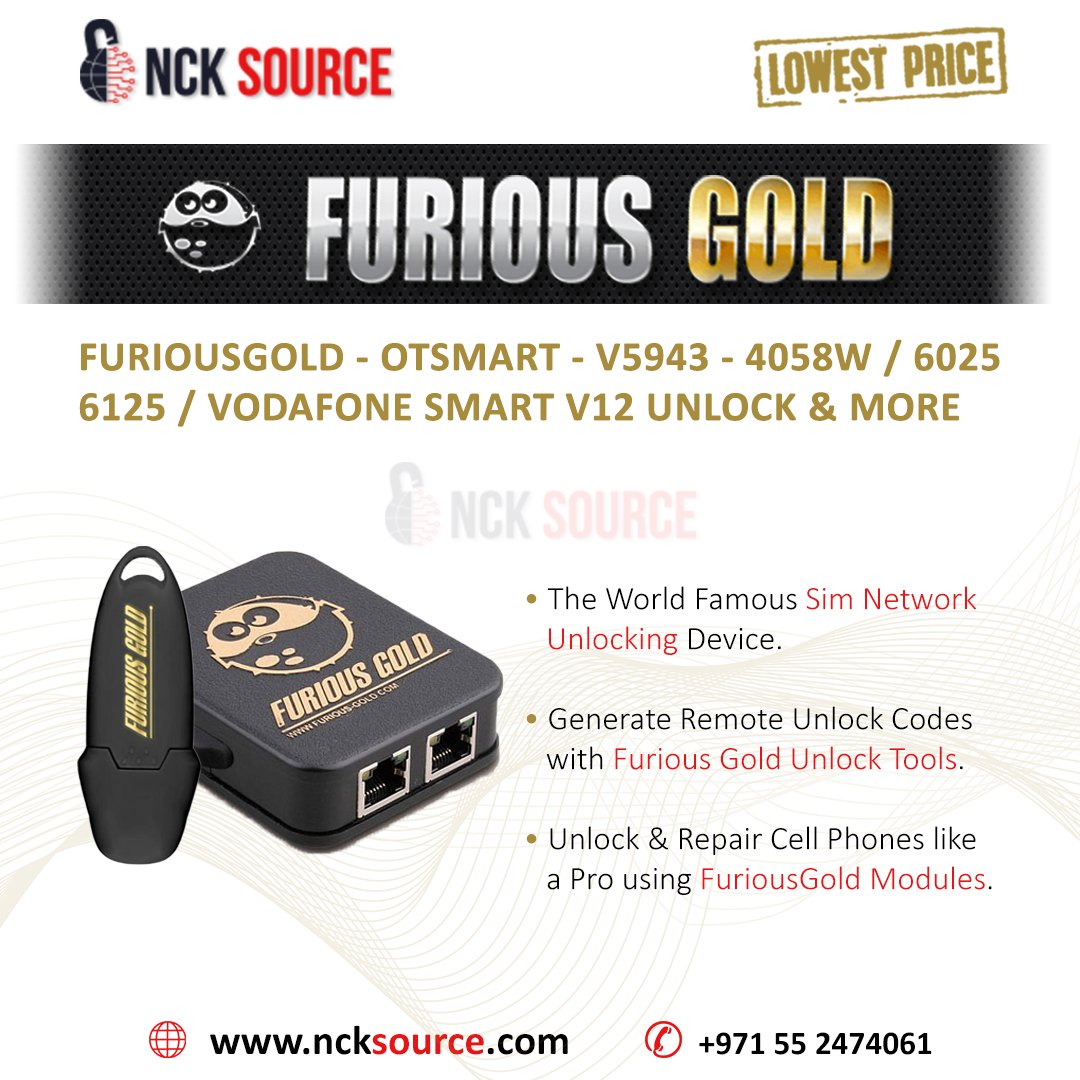 NckSource's tweet photo. FURIOUSGOLD - OTSMART - v5943 - 4058W / 6025 / 6125 / VODAFONE SMART V12 UNLOCK& MORE
WhatsApp: +971552474061
#mobile #repair #repairing #repairservices #repairiphone #Server #serverservice #UAT #uae #uaephone #phonerepair #phonerepairservice #phone #activation https://t.co/elfoiU7Gel