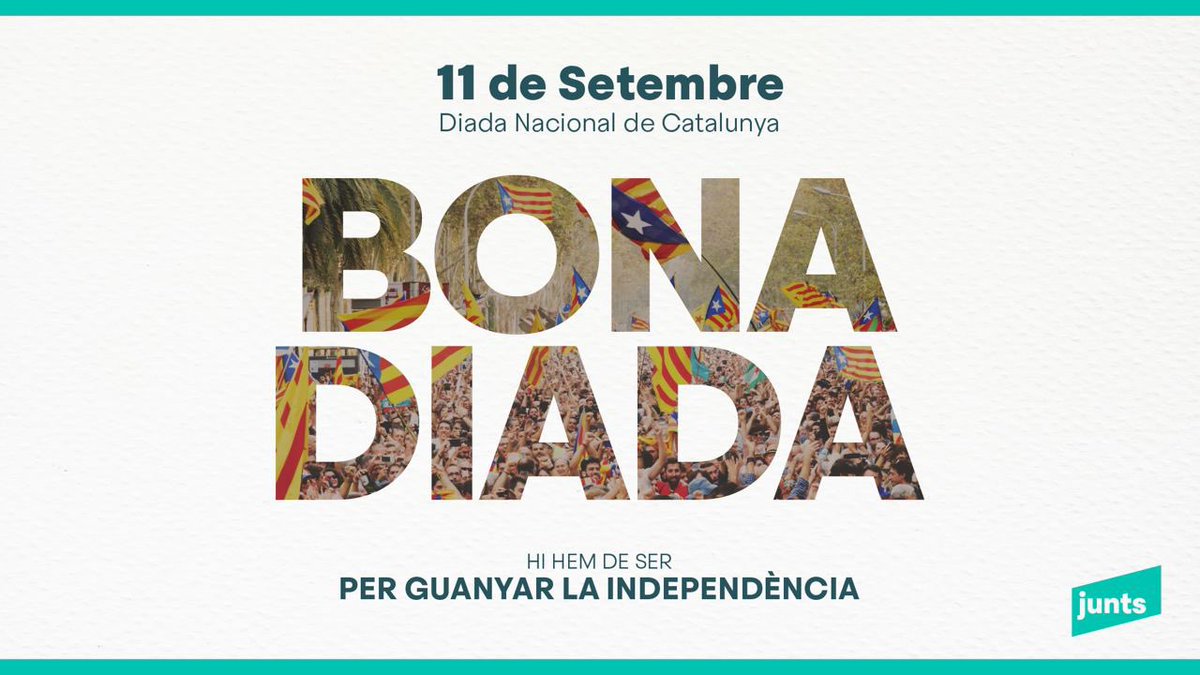 Bona Diada Nacional de Catalunya!

Visca l’Estat Català lliure, sobirà i de ple dret!

#DiadaNacional #11S
