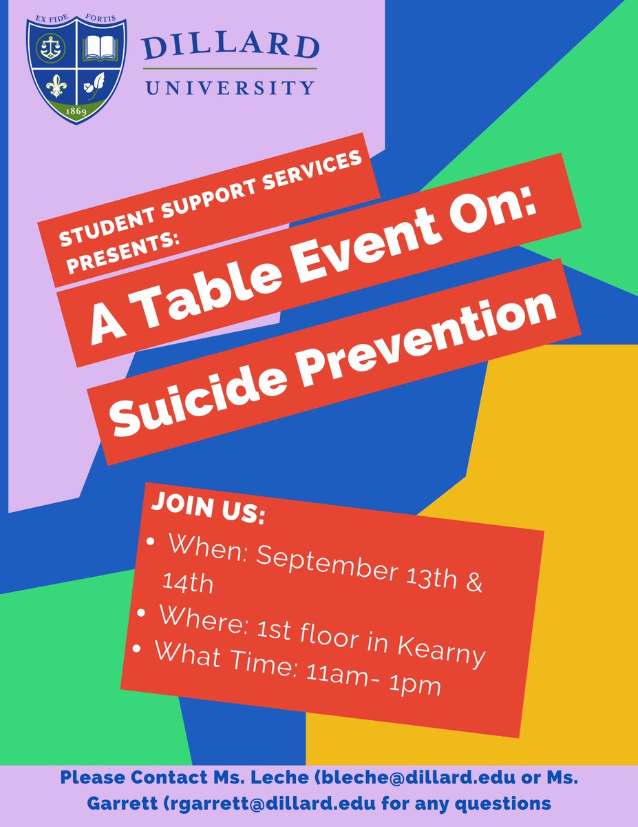 du_counseling's tweet photo. Help us raise awareness for Suicide Prevention. Stop by our table Tuesday and Wednesday to show your support https://t.co/rymzwKm1sD