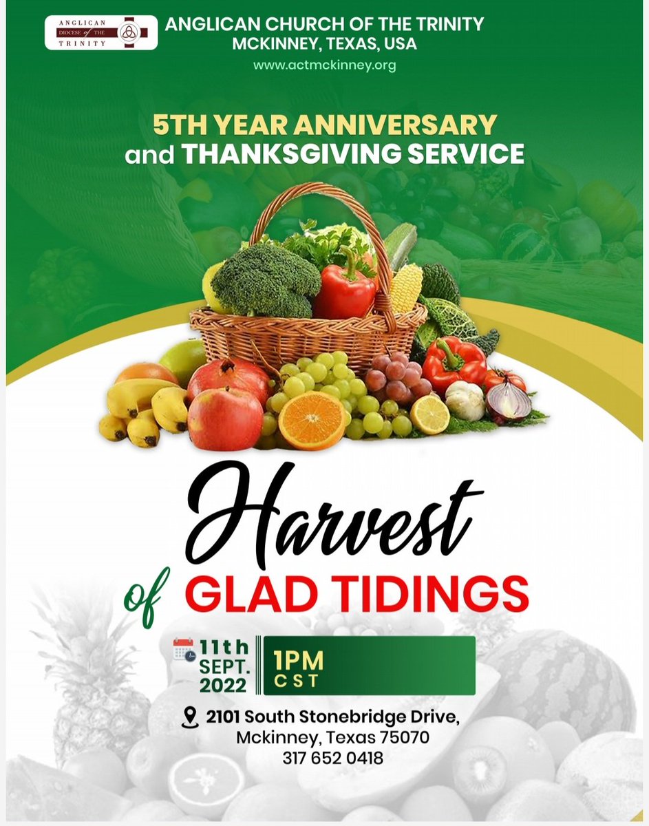 ACTMCKINNEY1's tweet photo. Today is the D-Day @1pm CST. Come and part of this prophetic ANNIVERSARY AND HARVEST. https://t.co/LkSkGmo02k