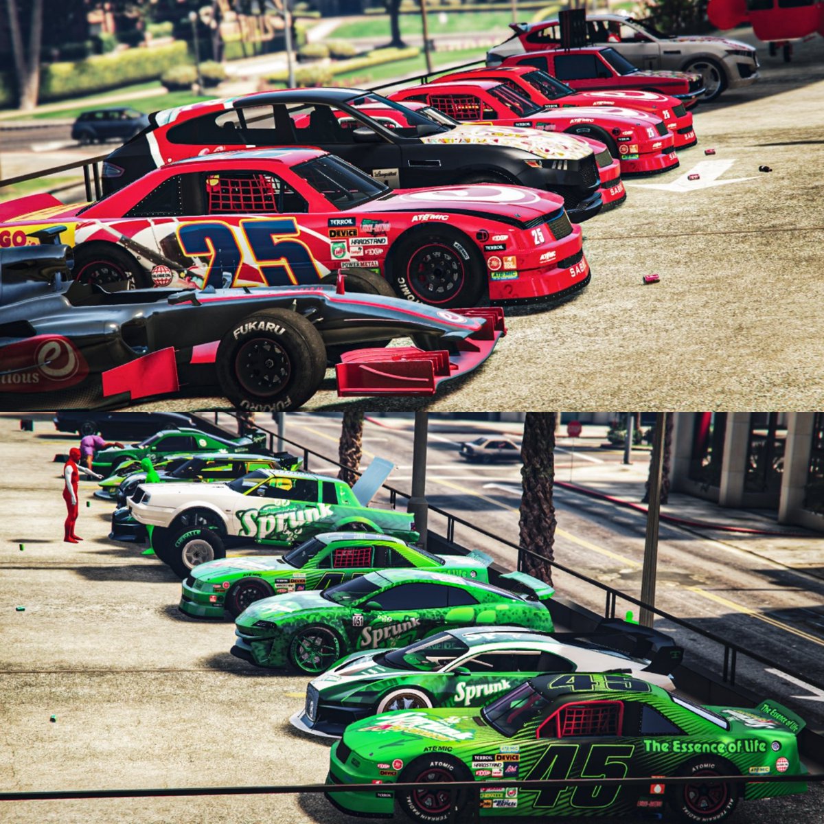 ChopstiX_OG's tweet photo. Sprunk 💚 vs ❤️ eCola Meet by Stoned Flowers
#TeameCola
#Bonk | #StonedFlowers
#GTAOnline|#GTA5|#PS5|#PS5Share
#RockstarGames | @RockstarGames
#Snapmatic | #VirtualPhotography https://t.co/dLdUKT59Xz