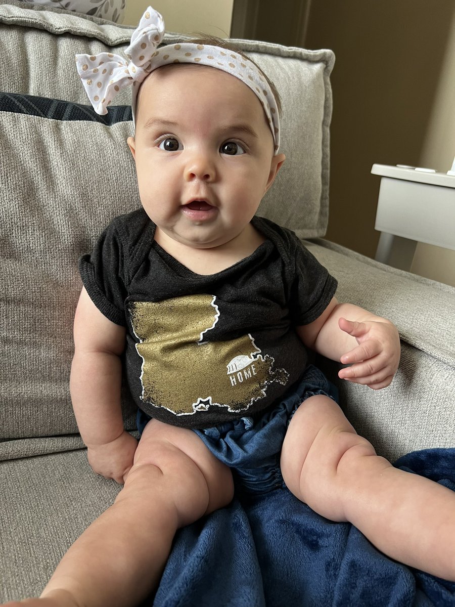 Someone’s ready for her first <a href="/Saints/">New Orleans Saints</a> game from Rhode Island! #WhoDat #Saints