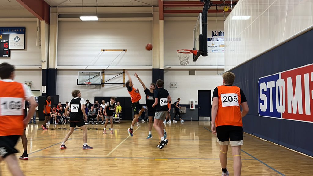 Fast paced play between both groups

<a href="/PeytonTorres2/">Peyton Torres</a> has been electric on the break 
<a href="/lukejustice23/">luke justice</a> &amp; Quincy Helsel have stood out 

<a href="/PrepHoopsCO/">Prep Hoops Colorado</a>