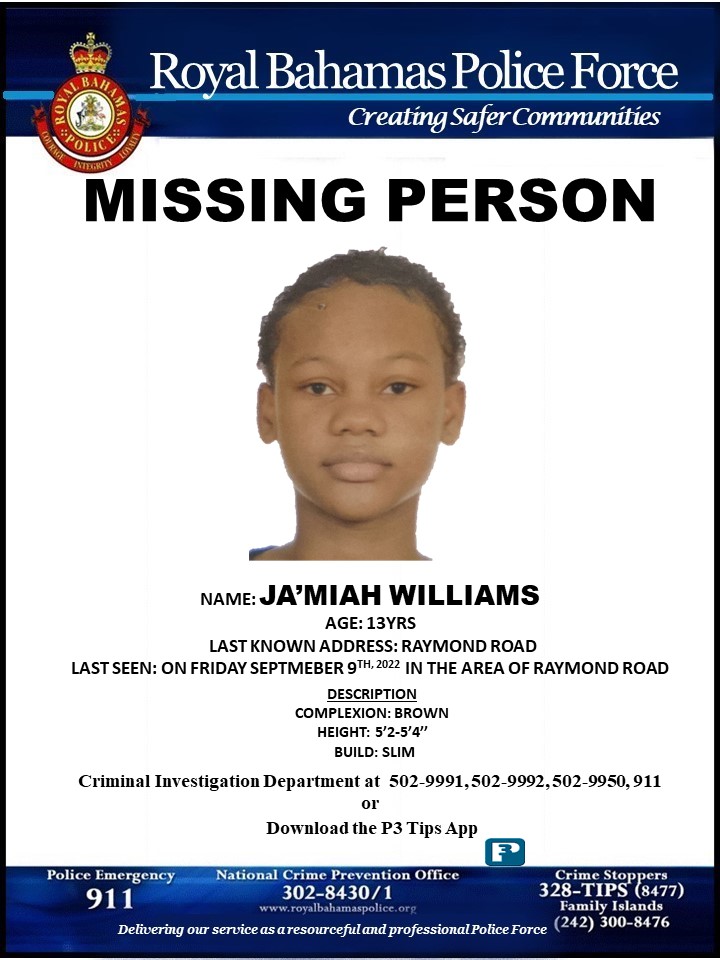 POLICE: A 13-year-old girl is missing.