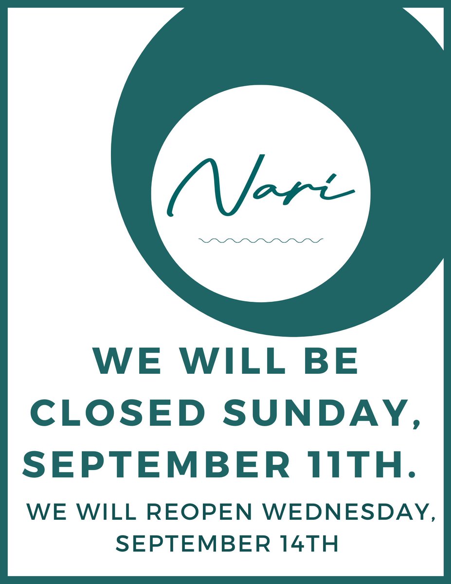 A reminder that we will be closed this evening and will re-open on Wednesday the 14th! See ya then!