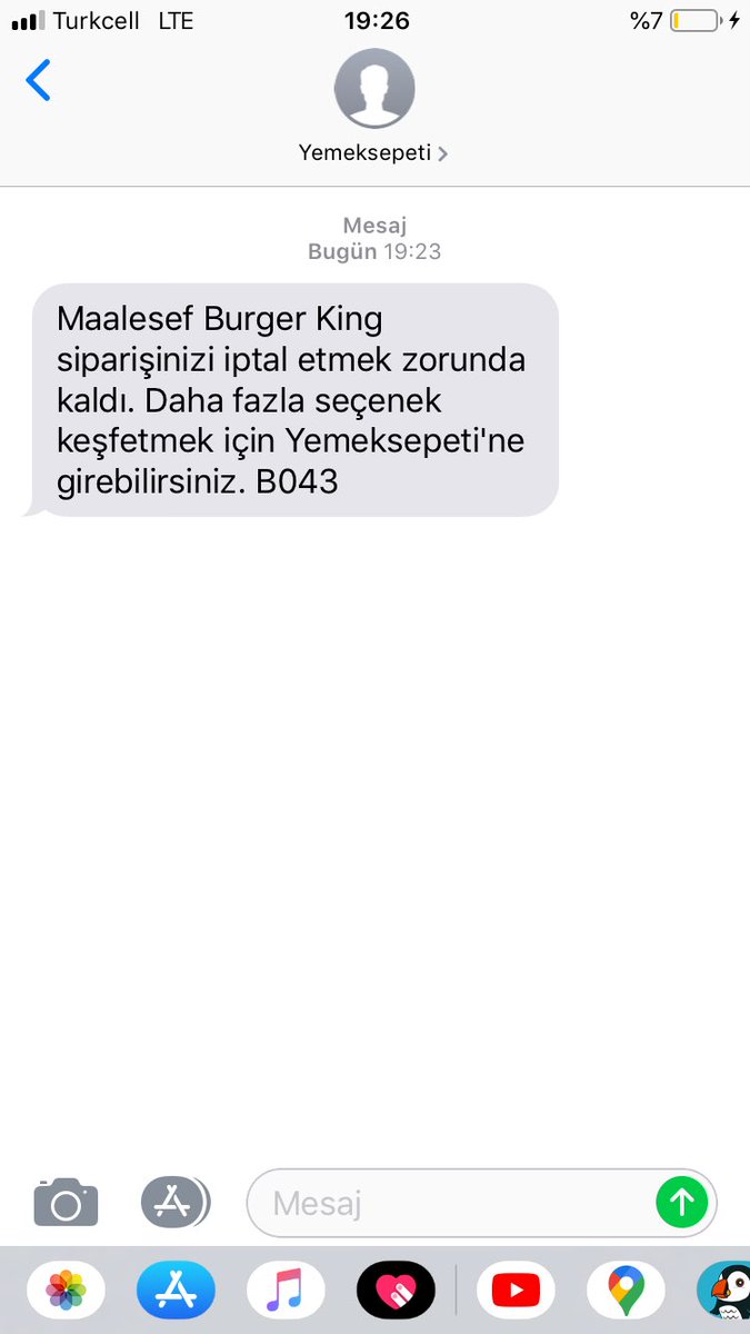 canercmert's tweet photo. @yemeksepeti bakın 17:59 da sipariş verip 19:23 te 1 saat 20 dakika sonra iptal ettik diye açıklamada bulunan bir kurumdur. Müşteri hizmetleri berbat. Takipçiyiz diyip geçiyorlar. Bu 2 oldu. Heryerde kötüleyeceğim sizi. Karaktersiz kurum ve onun işbirlikçisi @BurgerKingTR https://t.co/UWSpgE1QAk