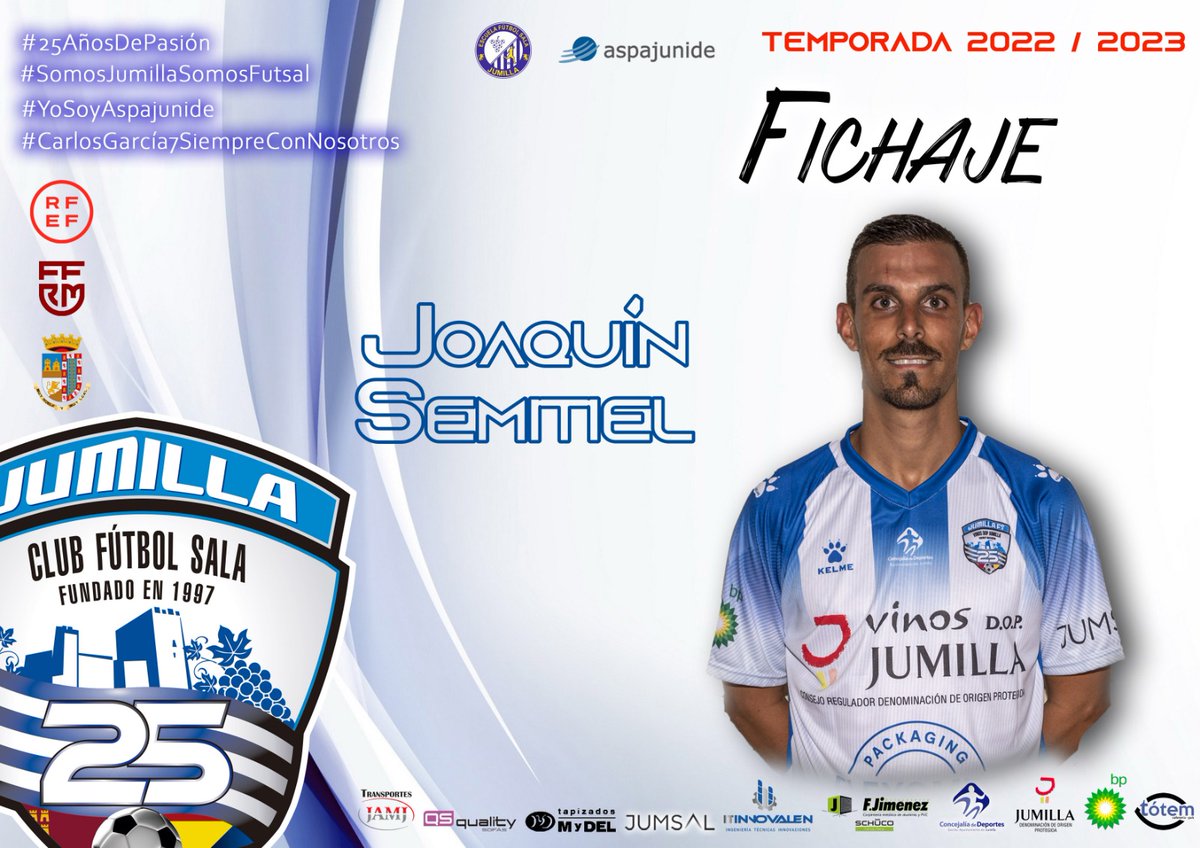 JumillaFS's tweet photo. 🔔 FICHAJE 🔏

📣 Joaquín Semitiel se compromete con el club para la inminente temporada que va a comenzar el próximo fin de semana.

📝 El cierre de Cieza aportará seguridad a la zaga y armará el juego del equipo jumillano. https://t.co/VM7kbuJqsM