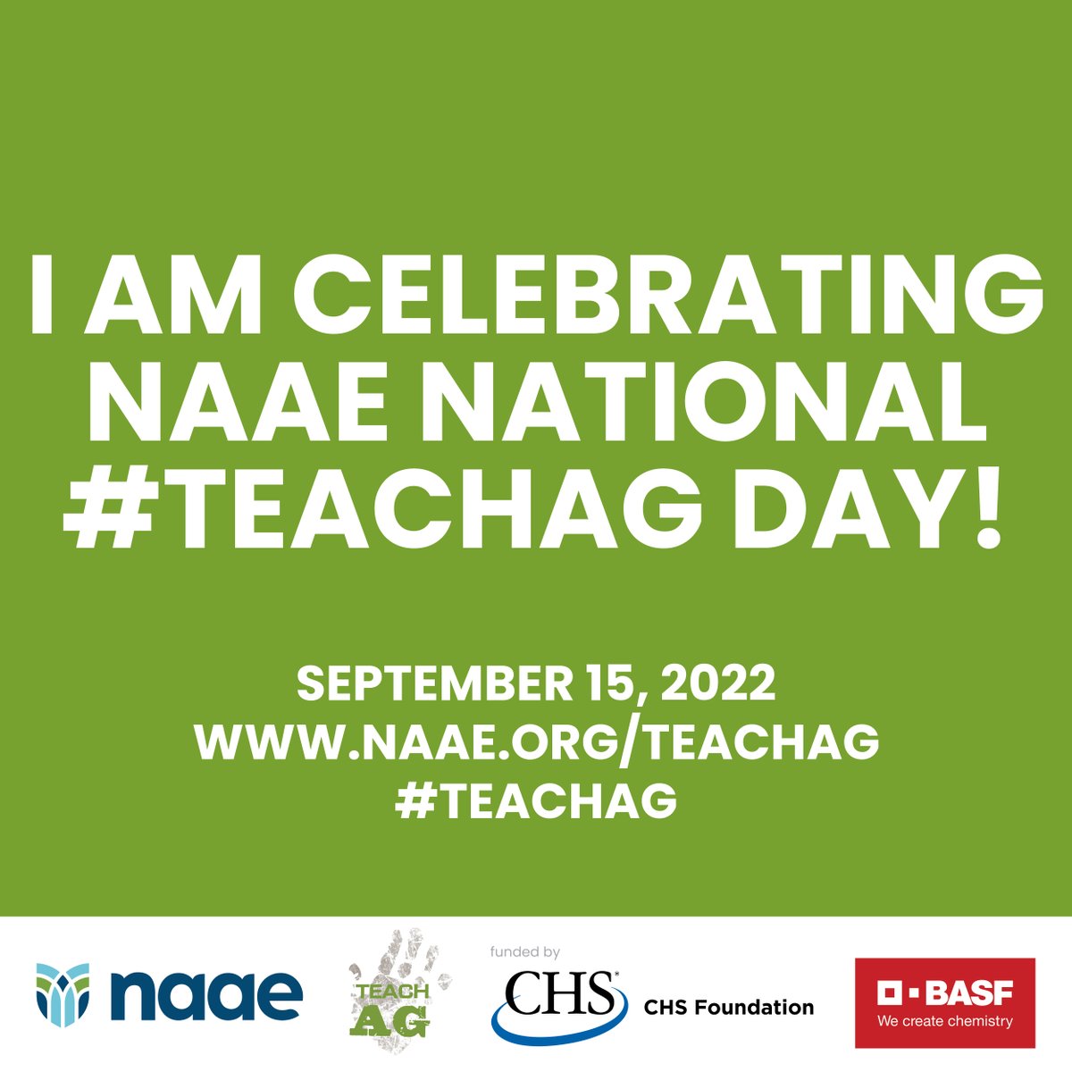 Teach_Ag's tweet photo. It's almost here! NAAE National #TeachAg Day is Thursday, September 15, 2022. Retweet this if you'll be celebrating! https://t.co/PgakE7J1fk
