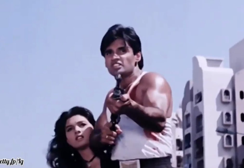 Tutejajoginder's tweet photo. #30YearsOfSunielShetty - 30 years, now that’s quite a journey, @SunielVShetty. 1st film I saw of yours was #Dilwale but the one that got me hooked to you was #Anfh. Still remember your climax bike stunt. Delhi mein tickets hi nahi mil rahi thi! From there till now, forever hooked https://t.co/fm0vjr1wOv