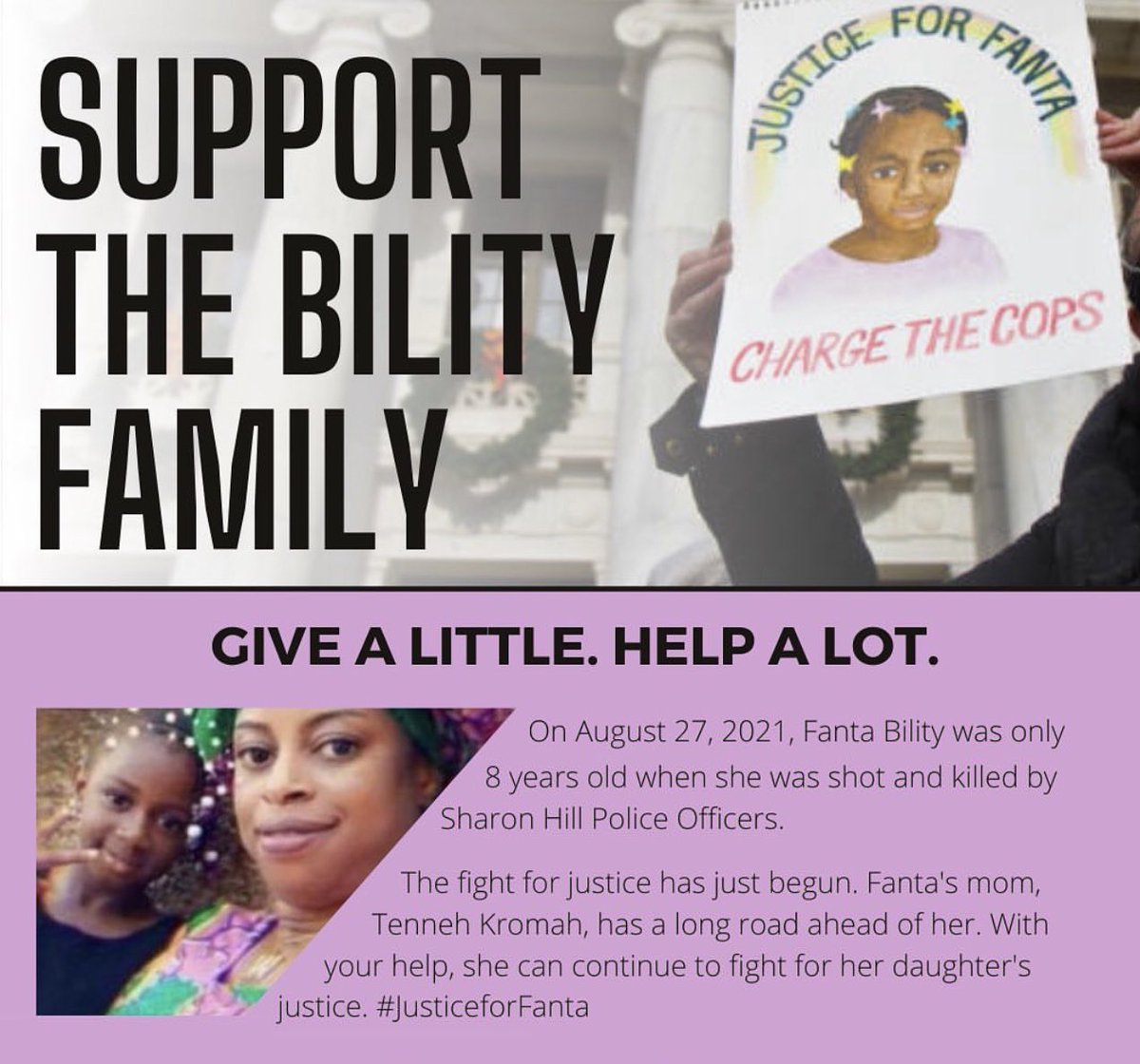 justiceforfanta's tweet photo. The Bility family needs your support! Please click the link below to help Fantaโs mom continue her fight for justice.
https://t.co/ivtAi9RUAo
#justiceforfanta #sayhername #FantaBility #FantasTruth https://t.co/S0O1WOtZzc