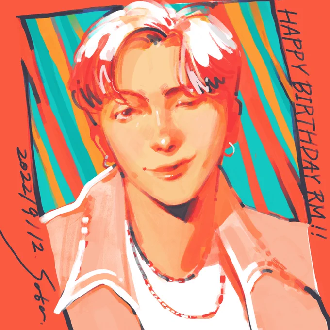 Happy birthday RM!!バンタンの進む先を太陽のように照らし、引っ張っていってくれる、最高のリーダーです#HAPPYRMDAY #HappyBirthdayNamjoon #RM #NamjoonBirthday #bts #btsfanart 