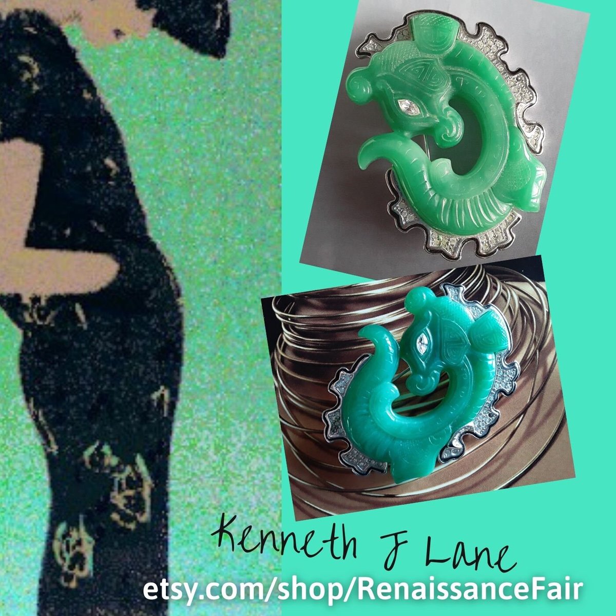 renaissancefai's tweet photo. KENNETH LANE Faux Jade Dragon Brooch, Asian Inspired Green Carved Lucite, Crystal Eye, Vintage https://t.co/y1RCrspHwE #green #animals #silver #women #glass #kennethlanebrooch #greenlucite #carvedetched #silververmeil https://t.co/Tzr2dgG7QB