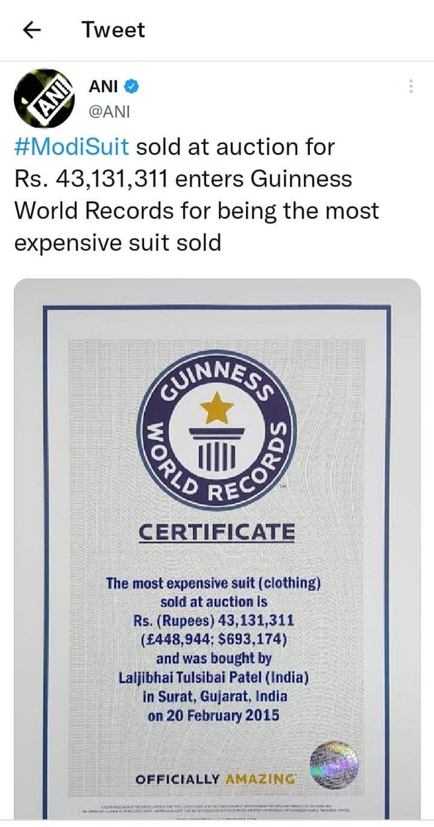 BJP4AsrUrban's tweet image. Some people are here for spreading #HalfFacts &amp;amp; #Misinformation. These propaganda sellers will not tell you that #ModiSuit was gifted &amp;amp; it was not worth ₹10 lakh, suit was later auctioned at record ₹4.3 crore &amp;amp; amout was donated for #CleanGanga mission.