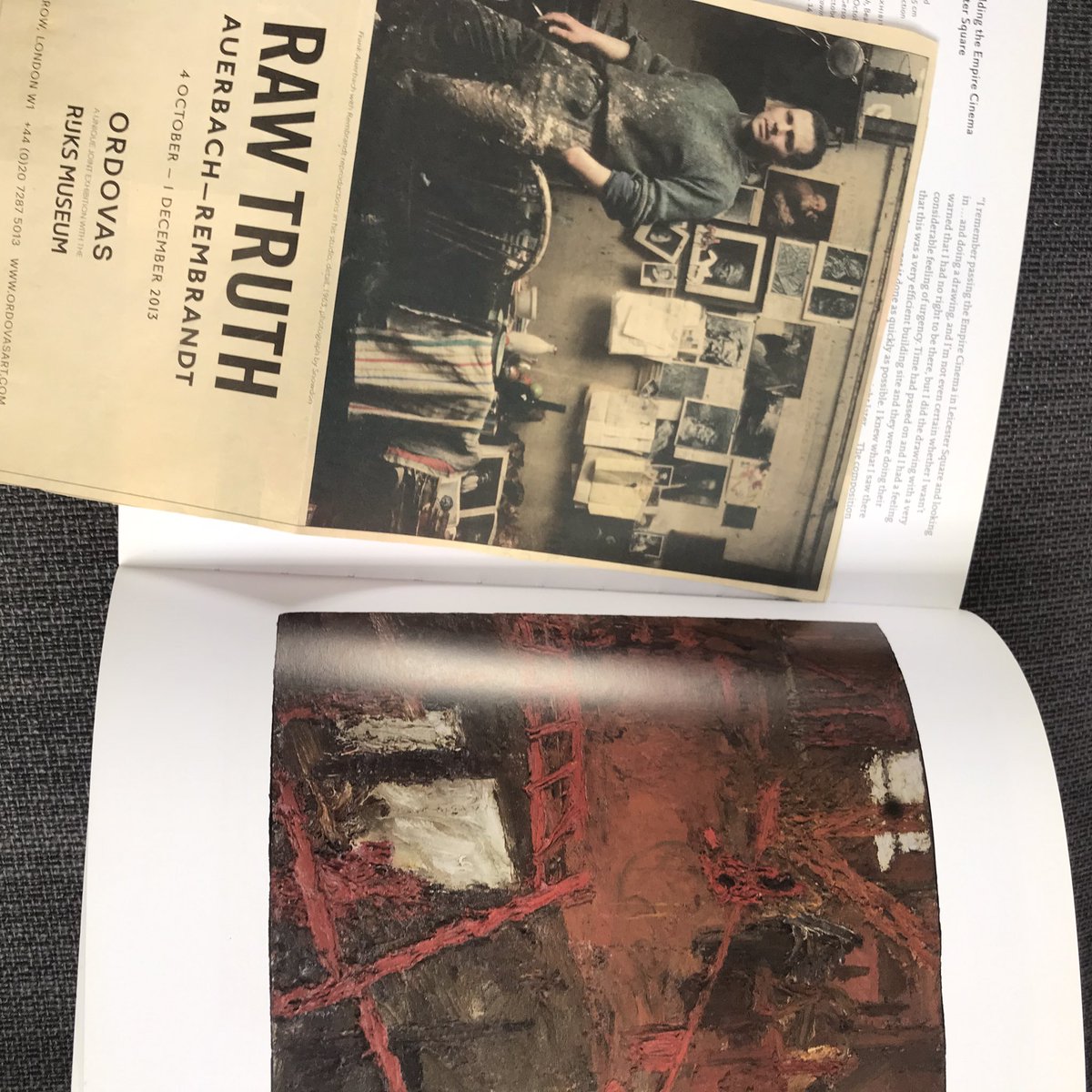 A copy of the missing Auerbach to add to the collection dropped off at the studio with kindness this morning. The joy of second hand books are the hidden gems - newspaper cuttings. Absolute joy.