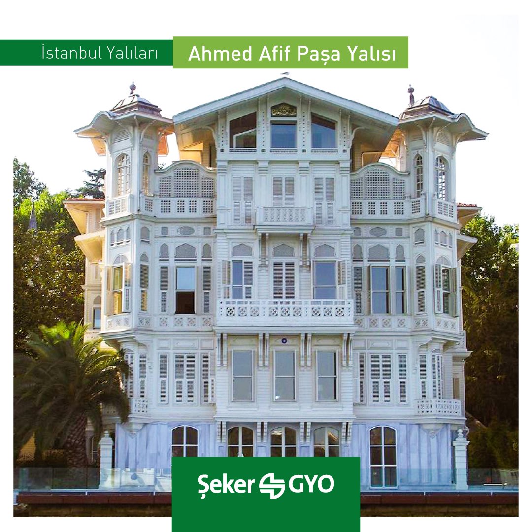 1900-1910 yılları arasında inşa edilen Ahmed Afif Paşa Yalısı, İstinye-Yeniköy arasında yer almaktadır. Yalı, bugünkü halinden daha sade bir görünümlü bir yapı olarak 20. yüzyıl başında inşa edilmiştir: bit.ly/3QyYn9R

#ŞekerGYO #İstanbulYalıları #AhmedAfifPaşaYalısı