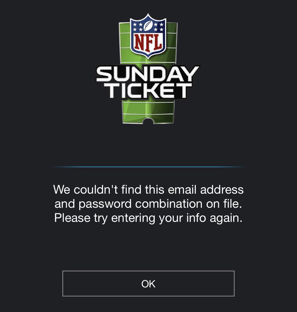 HeatleMiami's tweet photo. @DIRECTV is it just me or the NFL Sunday Ticket app is broken rn !?!? Won’t let me login even if I reset email and password… https://t.co/pySqs6QQ9O