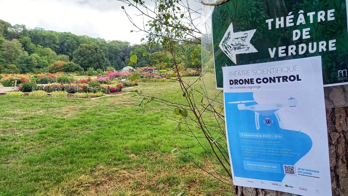 Inria_Nancy's tweet image. 🤖 Robi le robot, @AntoineDelefor1 et la compagnie @lessensdesmots sont prêts 😁 Ils vous attendent dès 15h pour la pièce de théâtre #DroneControl au @JardinBotaNancy !
#ScienceSurLaPlace @Inria @labo_Loria @Univ_Lorraine @Livresurlaplace