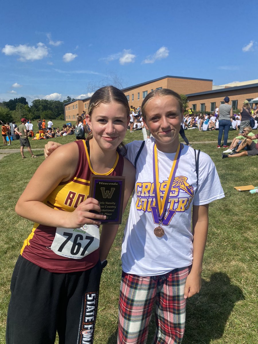 RBCHS_XC's tweet photo. Congrats to these two medal winners today in the girls varsity race.  Alexia ran well getting 9th and Savannah battled and ran a PR getting 22nd https://t.co/MLbVghGlXP