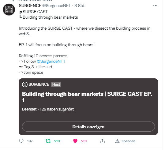 Why i love the @SurgenceNFT Fam🧡:

Which other project gives their community such a big present in achieving knowledge at this quantity and quality? This event has given you a small insight how good the events from Surgence are.

So let's summarize this event again:
🧵