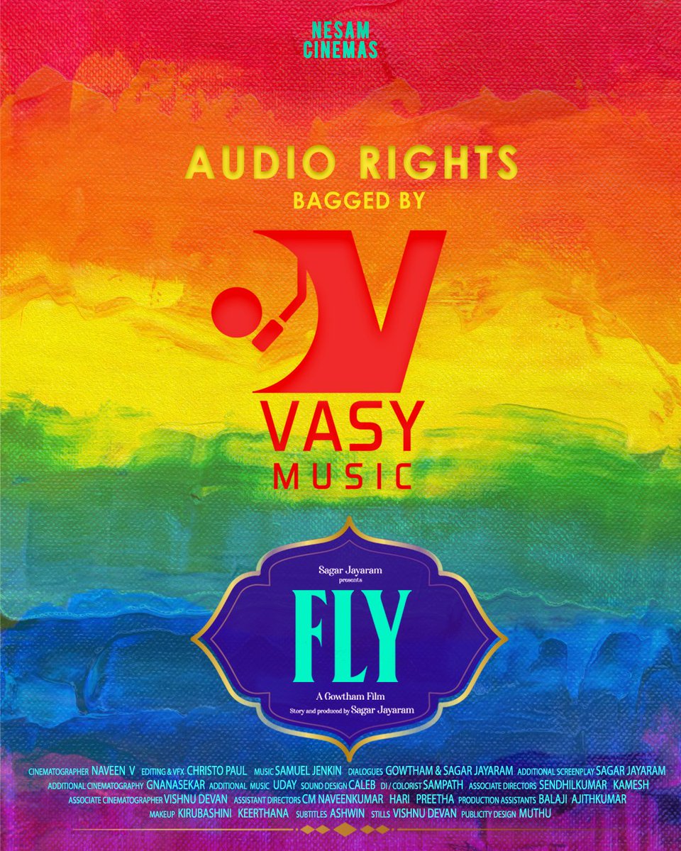 We're Extremely Happy To Announce that We've Bagged The Audio Rights Of #Fly Movie Directed By @GowthamDDD Produced By @nesamcinemas