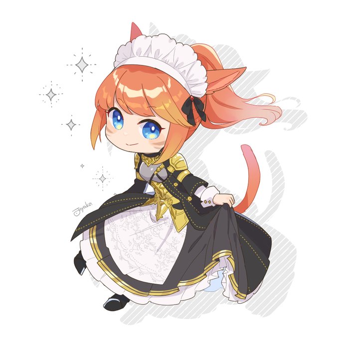今のナイトのミラプリが正式武装メイドって感じでめちゃくちゃ可愛くて気に入ったからレベル上げ頑張る!の落書き 