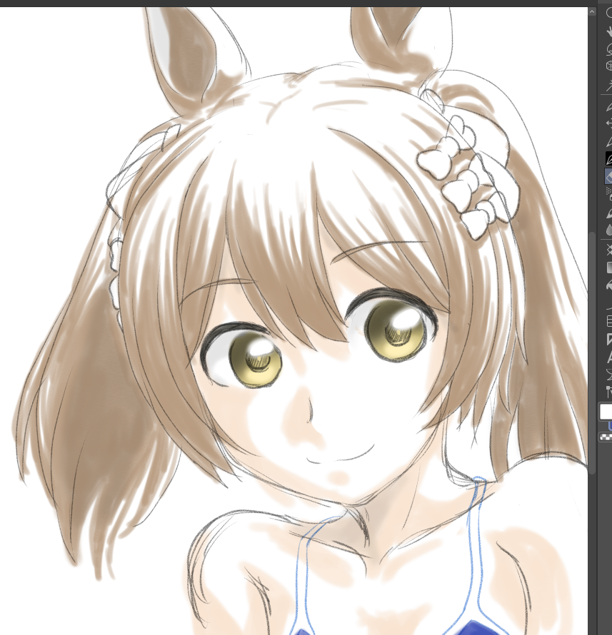スマートファルコン(ウマ娘) 「例えウマ娘であろうと、私がツインテを(描くのを)苦手とする事に変わりはないのだっ」|ヤザマのイラスト